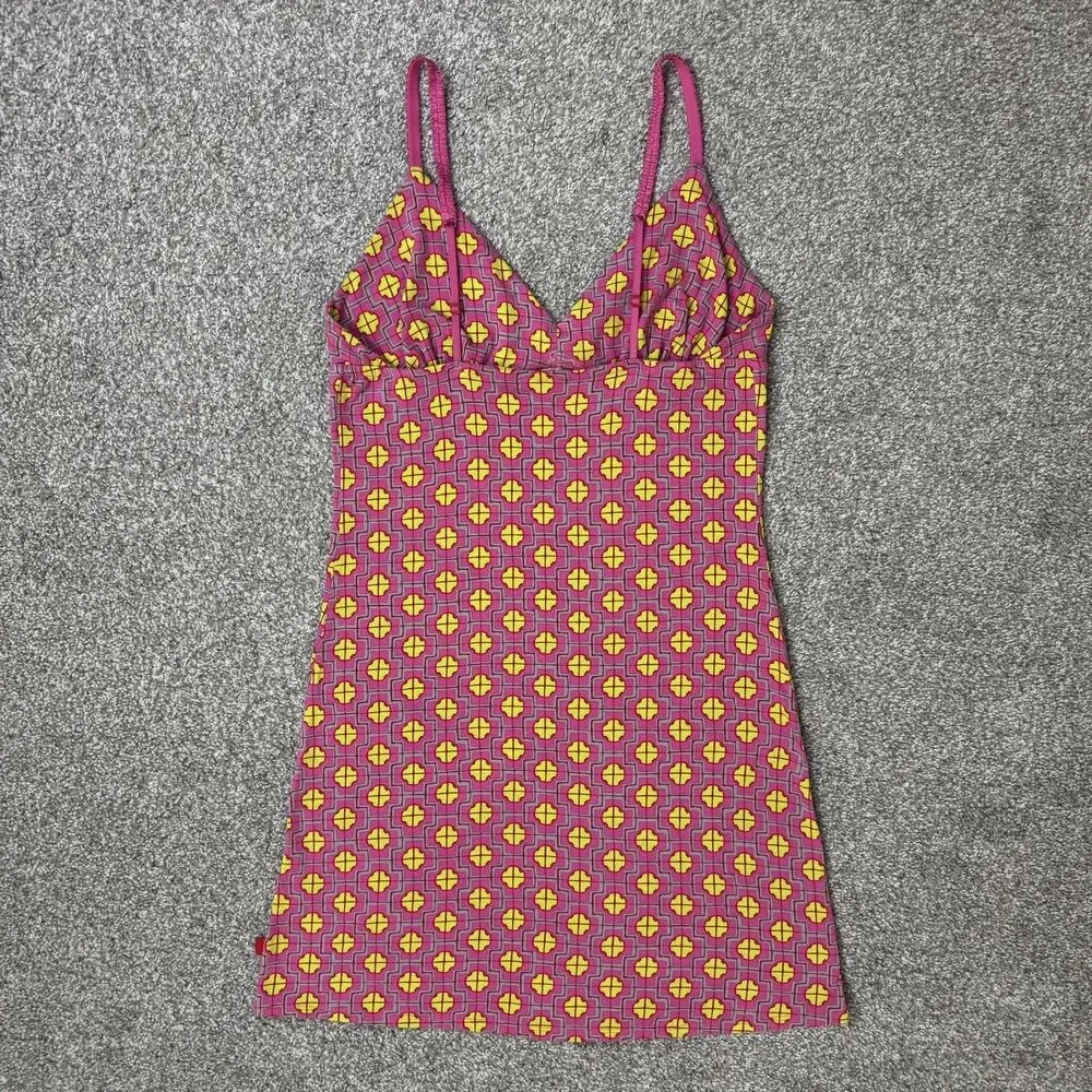 Josie Natori Chemise Gown Womens Small Pink Geometric Vintage Y2K Vibe Nordstrom